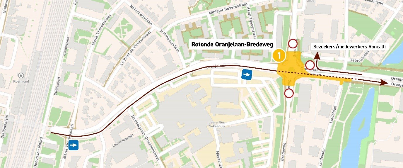 Situatietekening rotonde Oranjelaan Bredeweg
