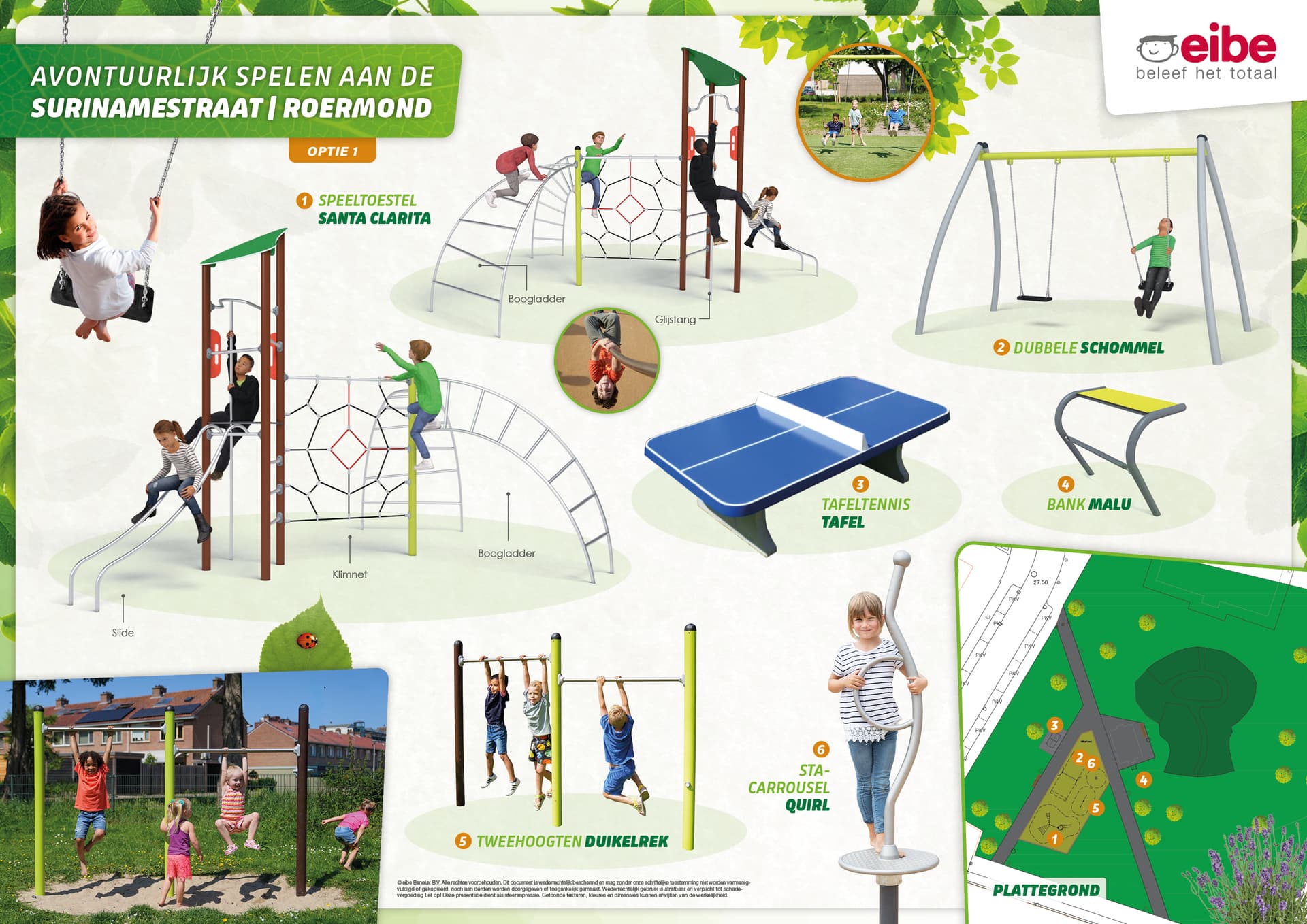 Optie 1: ontwerp Speelplek Surinamestraat