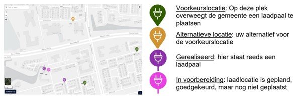 Legenda bij de interactieve kaart